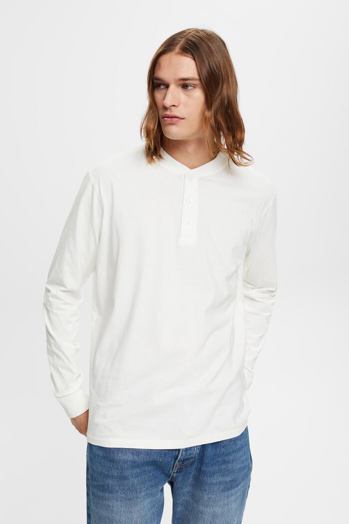 T-shirt à manches longues et boutons, OFF WHITE, detail image number 0