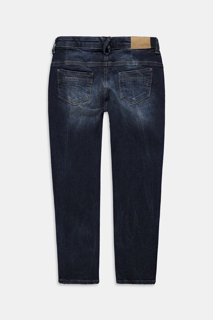 Jeans met verstelbare tailleband, BLUE DARK WASHED, detail image number 1