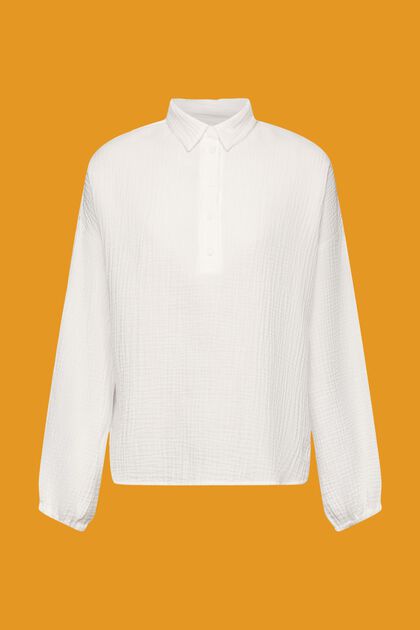 Gestructureerde blouse van katoen