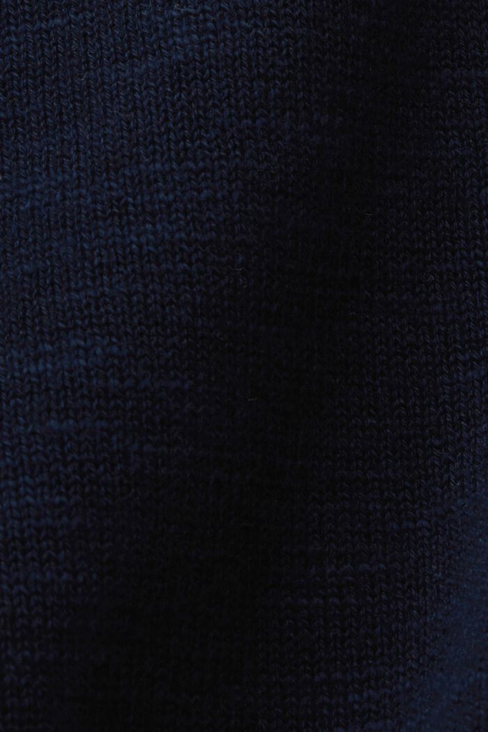 Cardigan à encolure en V, dans un mélange de coton et de lin, NAVY, detail image number 4