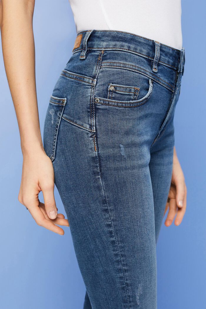 Shaping jeans met hoge taille, BLUE MEDIUM WASHED, detail image number 2