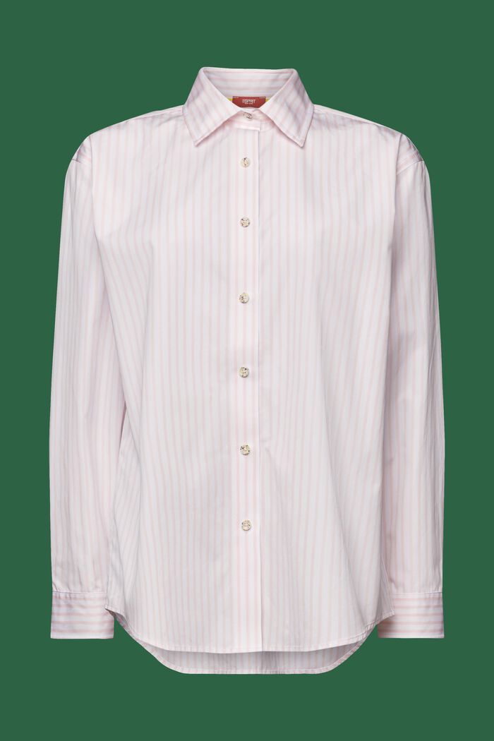 Gestreept overhemd van popeline, PASTEL PINK, detail image number 5
