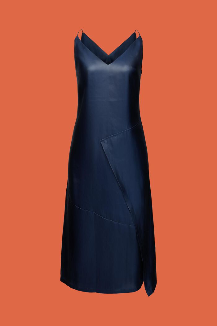 Fond de robe métallique à détail torsadé au dos, NAVY, detail image number 4