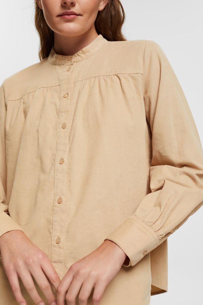 Corduroy blouse, CREAM BEIGE, detail image number 0