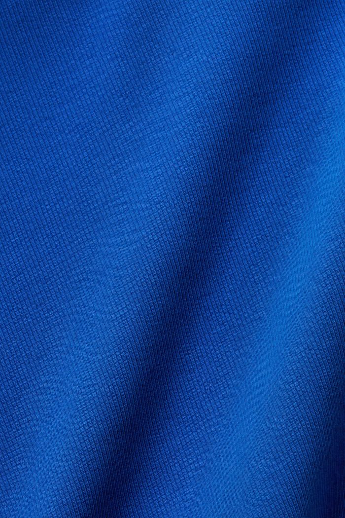 T-shirt court en coton côtelé, BRIGHT BLUE, detail image number 5