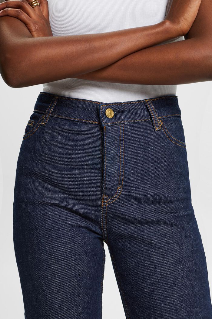 Premium jeans met rechte pijpen en hoge taille, BLUE RINSE, detail image number 1