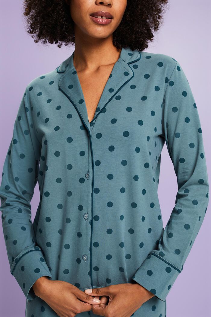 Lange jersey pyjama, TEAL BLUE, detail image number 2