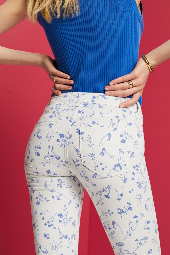 Pantalon imprimé à la coupe slim et courte, NAVY, detail image number 4