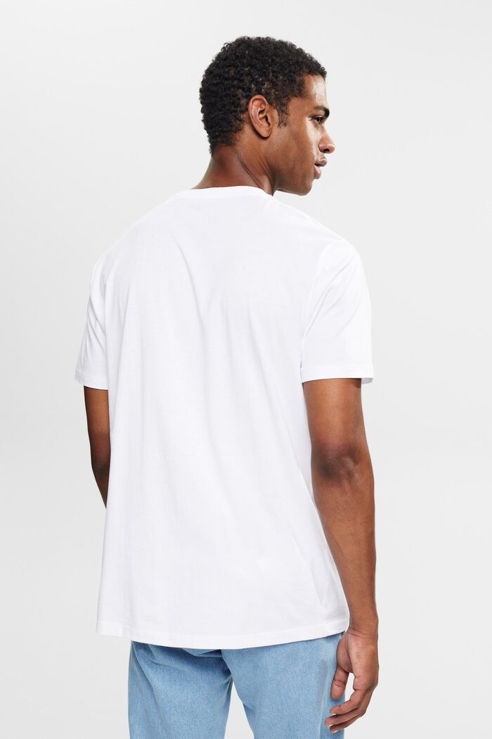 Jersey T-shirt met logoborduursel, WHITE, detail image number 3