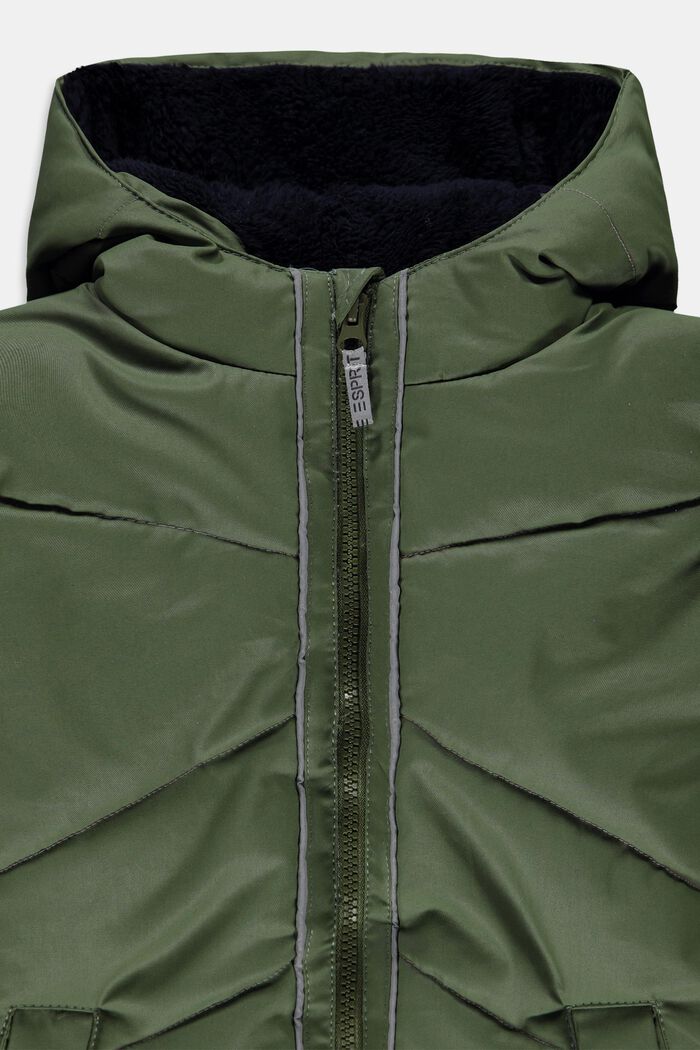 Gewatteerde jas met teddy voering van DuPont™-Sorona® en coating, DARK KHAKI, detail image number 2