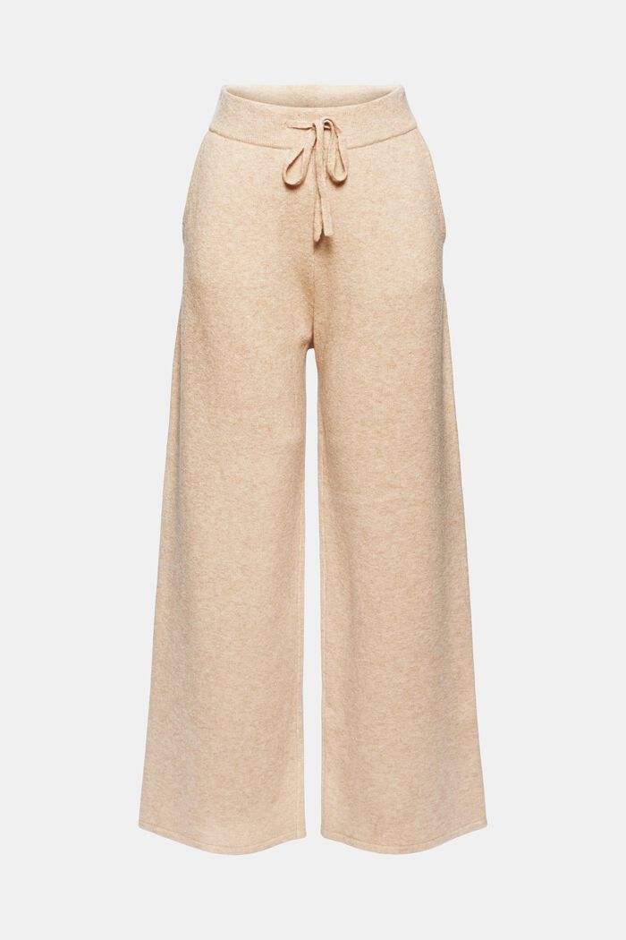 À teneur en laine : le pantalon en maille à jambes larges, SAND, detail image number 7