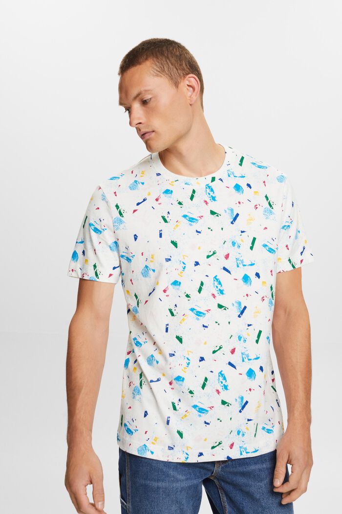 T-shirt van katoen met print all-over, ICE, detail image number 0