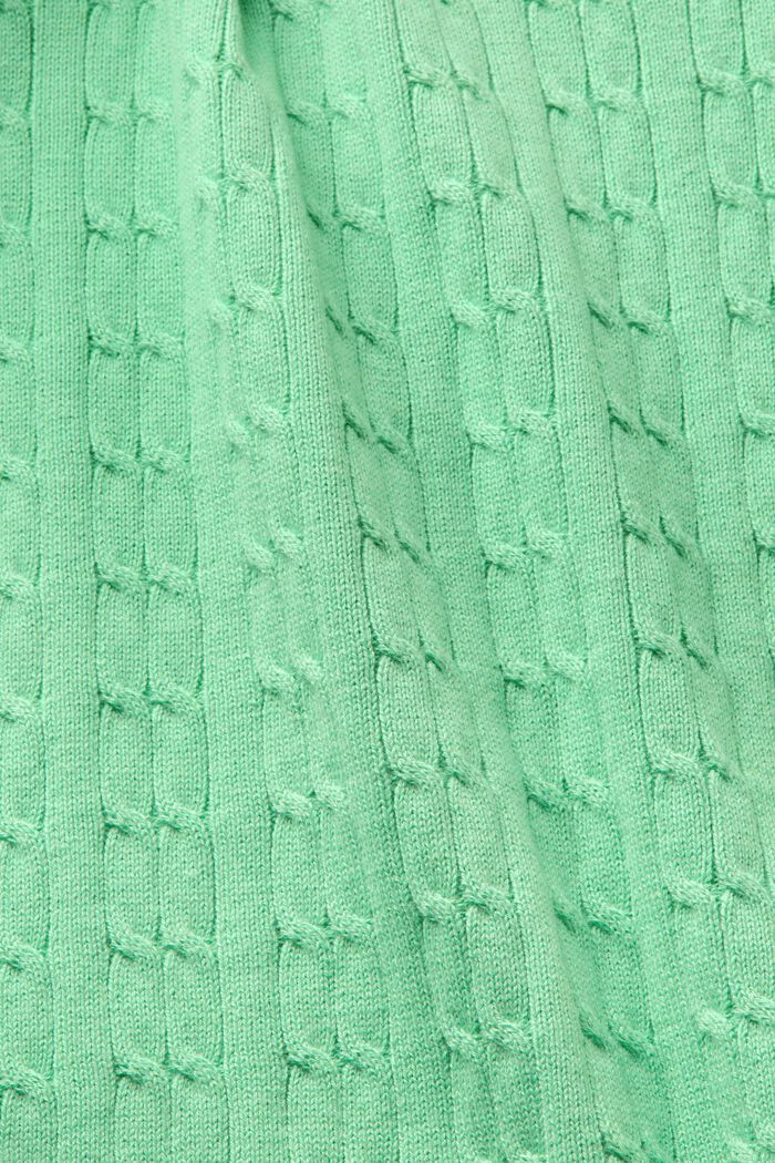 Polo met kabelpatroon, LIGHT GREEN, detail image number 4