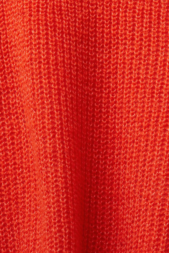 Pull à col V en laine mélangée, BRIGHT ORANGE, detail image number 5
