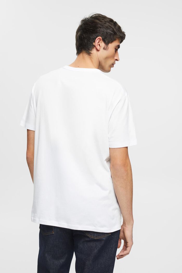 T-shirt met logo print, biologisch katoen, WHITE, detail image number 3