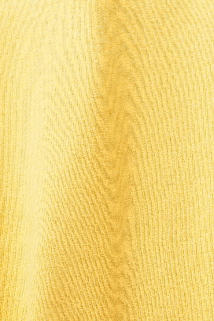 Polo en coton et lin, SUNFLOWER YELLOW, detail image number 5