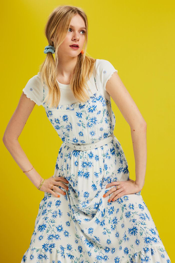 Maxi-jurk met motief, LENZING™ ECOVERO™, OFF WHITE, detail image number 0