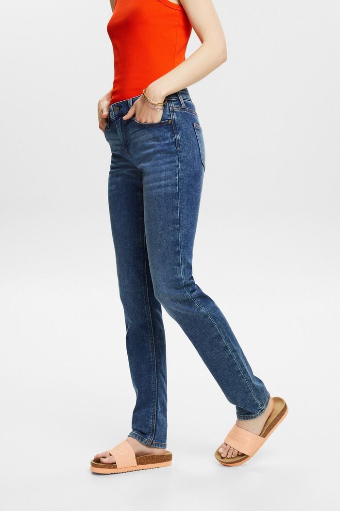 Slim fit-jeans met stretch, BLUE DARK WASHED, detail image number 0