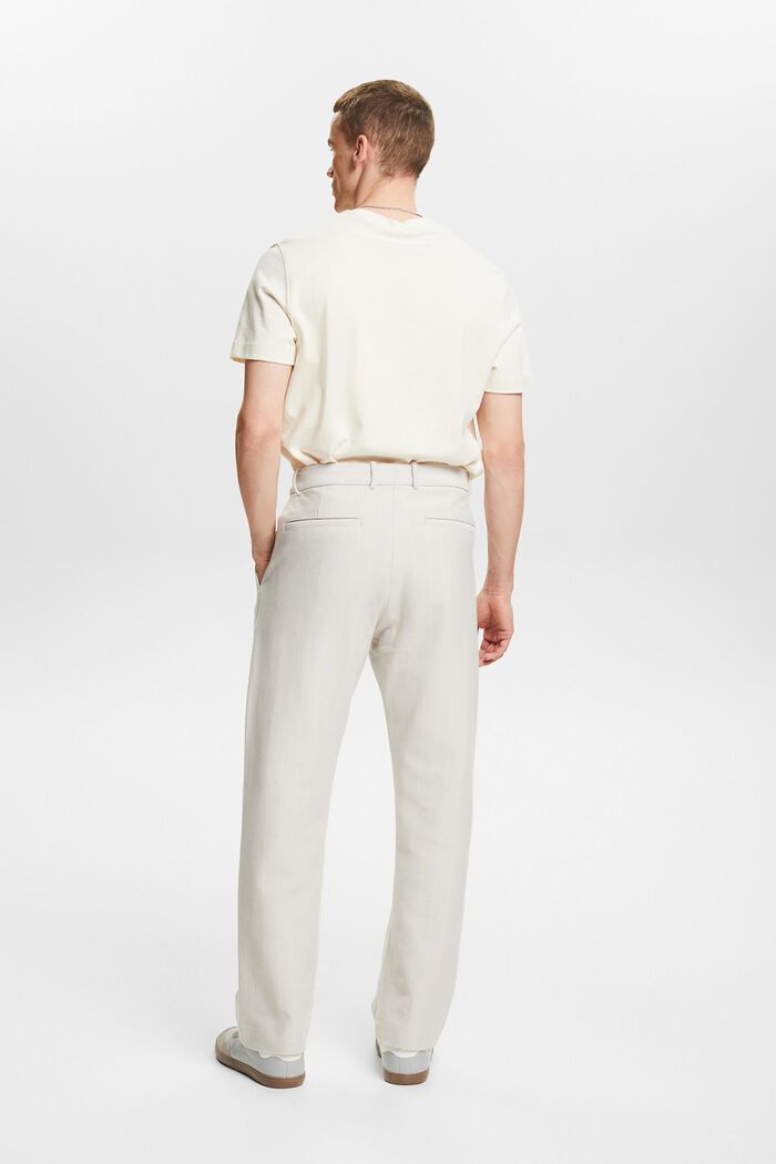 Pantalon van katoen-piqué met krijtstrepen, LIGHT GREY, detail image number 2