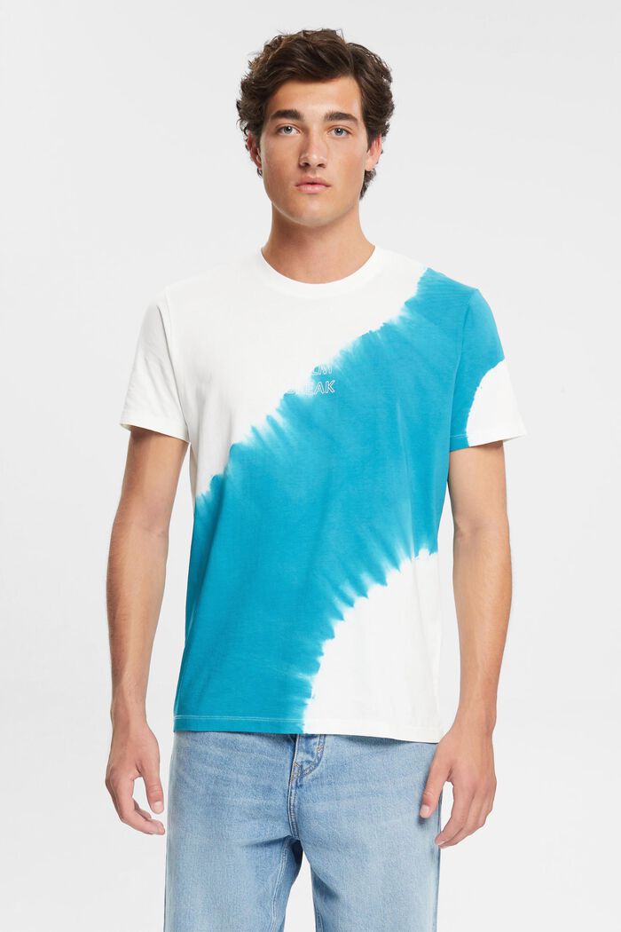 T-shirt en jersey animé d´une teinture batik, TEAL BLUE, detail image number 0