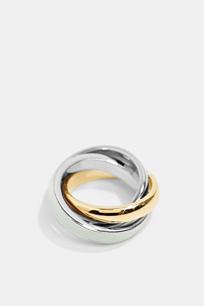 Driedelige ring van edelstaal, GOLD BICOLOUR, overview