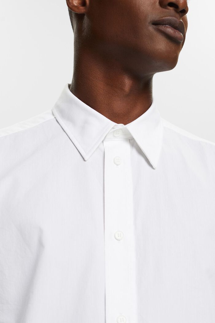 Chemise à manches courtes en popeline de coton, WHITE, detail image number 3