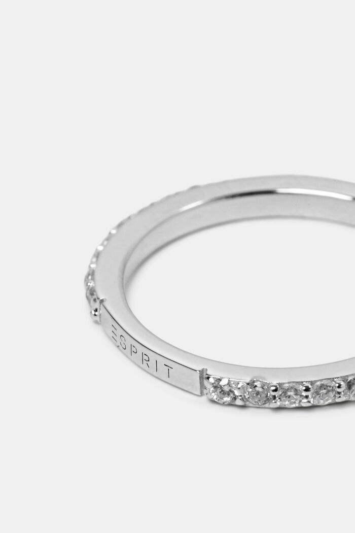Ring van sterlingzilver met zirkonia’s, SILVER, detail image number 1