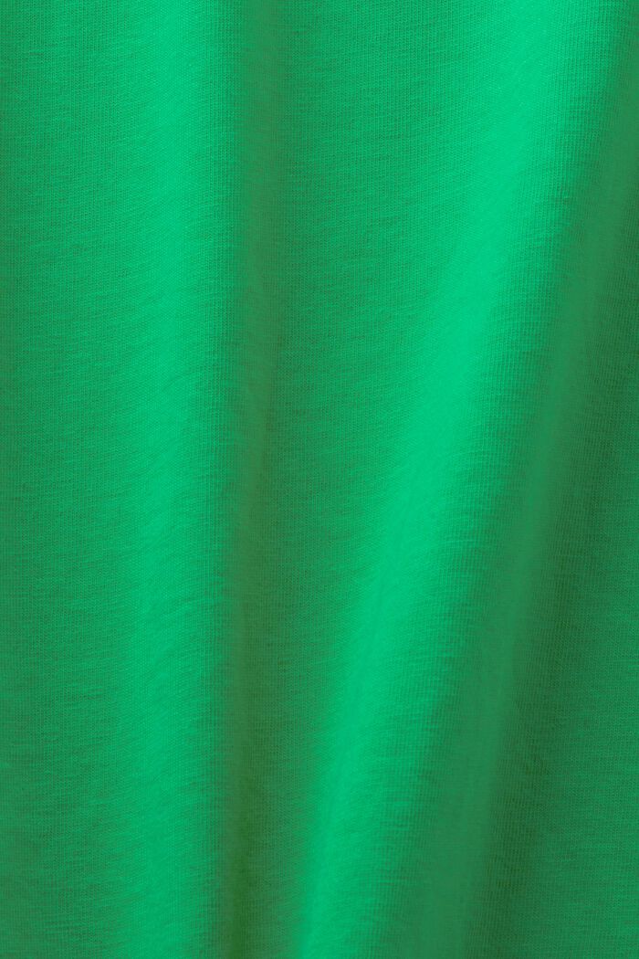 T-shirt col tunisien en coton, GREEN, detail image number 5