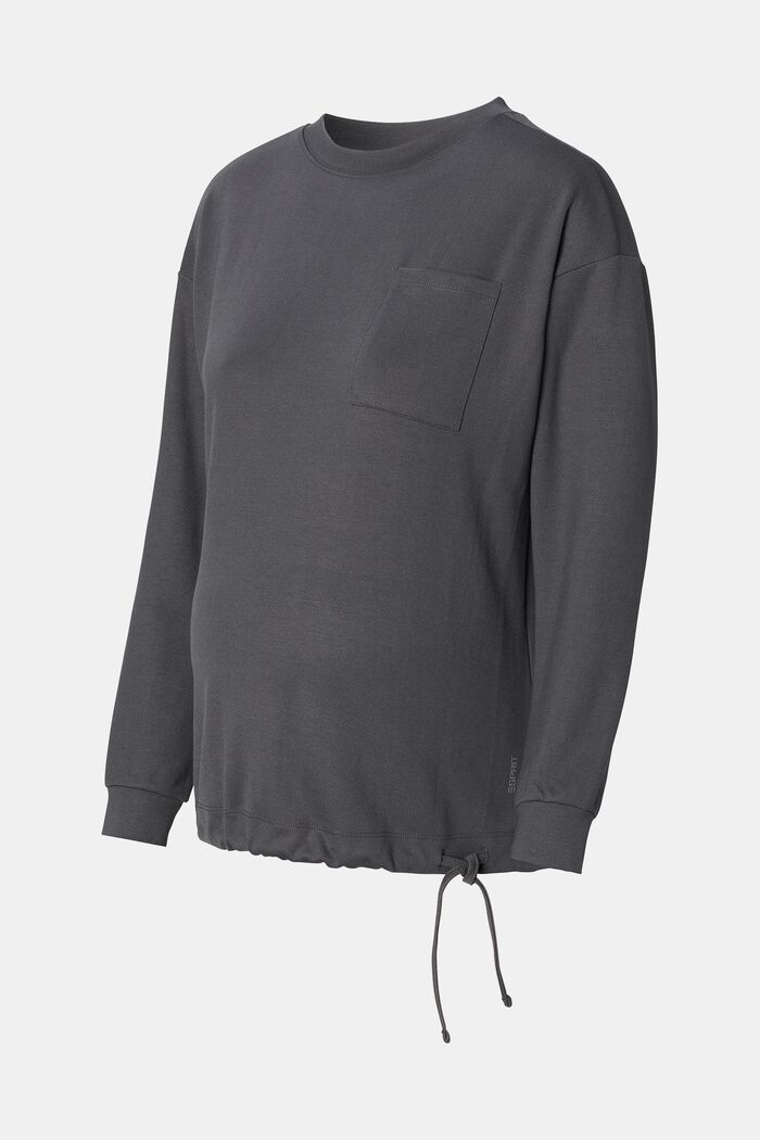 Gerecycled: sweatshirt met tunnelkoord, CHARCOAL GREY, detail image number 4