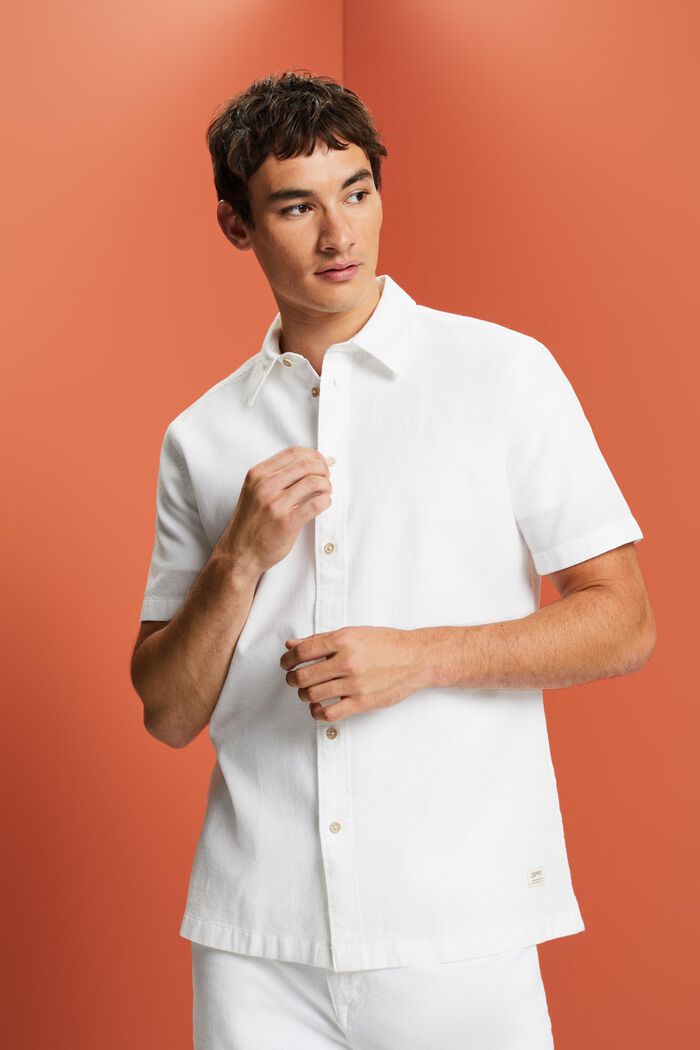 T-shirt à manches courtes, 100 % coton, WHITE, detail image number 0