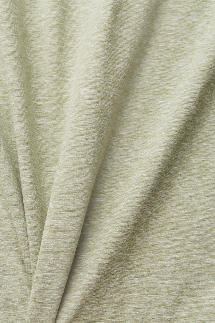 Gerecycled: T-shirt met broderie anglaise, LIGHT KHAKI, detail image number 4