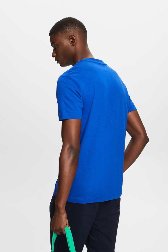 T-shirt en coton flammé à poche avec logo, BRIGHT BLUE, detail image number 2