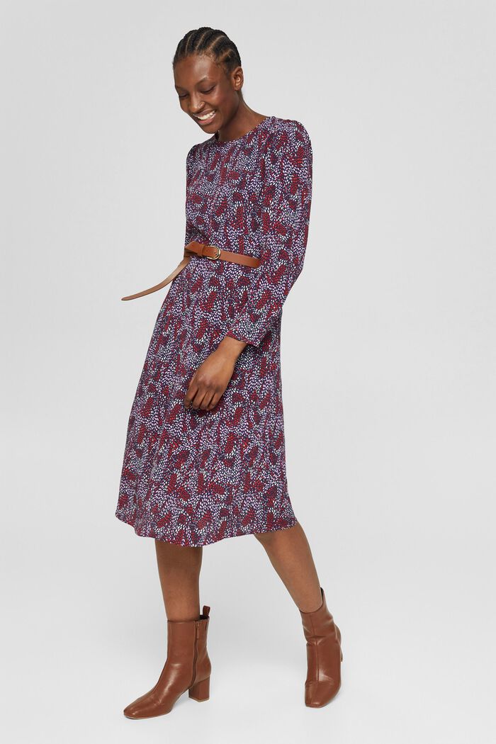 Midi-jurk met LENZING™ ECOVERO™, NAVY, detail image number 1