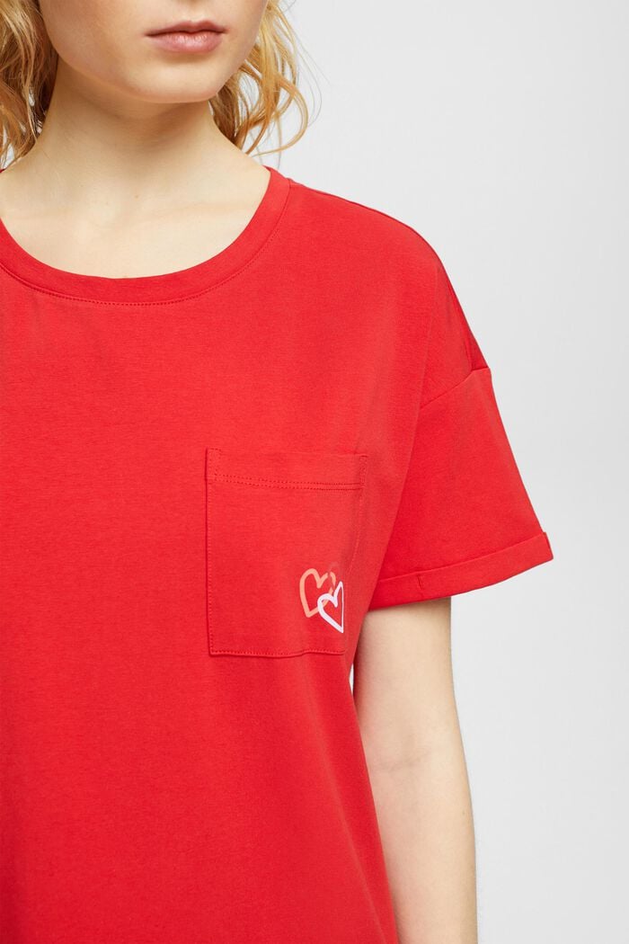 Chemise de nuit munie d’une poche-poitrine, RED, detail image number 2