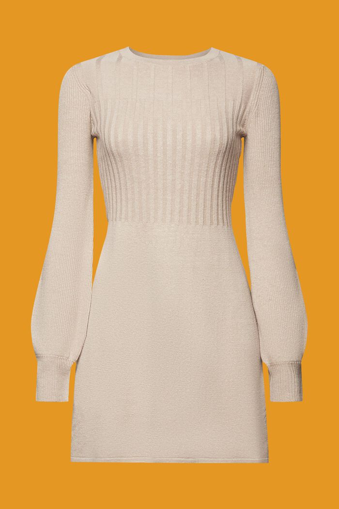 Gebreide mini-jurk, LIGHT TAUPE, detail image number 6