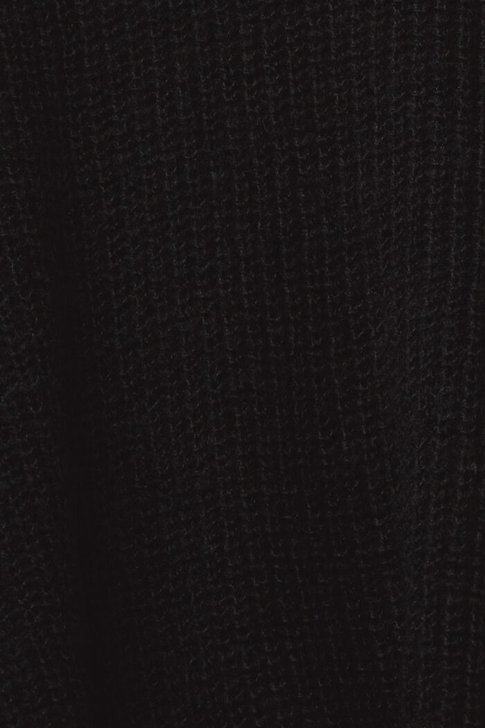 Pull à col V en laine mélangée, BLACK, detail image number 5