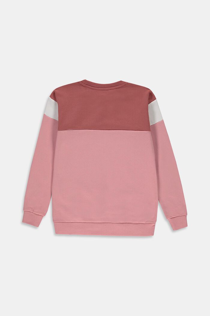 Sweatshirt van 100% katoen met colour block, MAUVE, detail image number 1