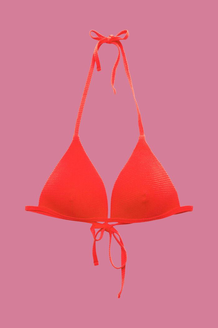 Gewatteerde triangle bikinitop, RED, detail image number 4