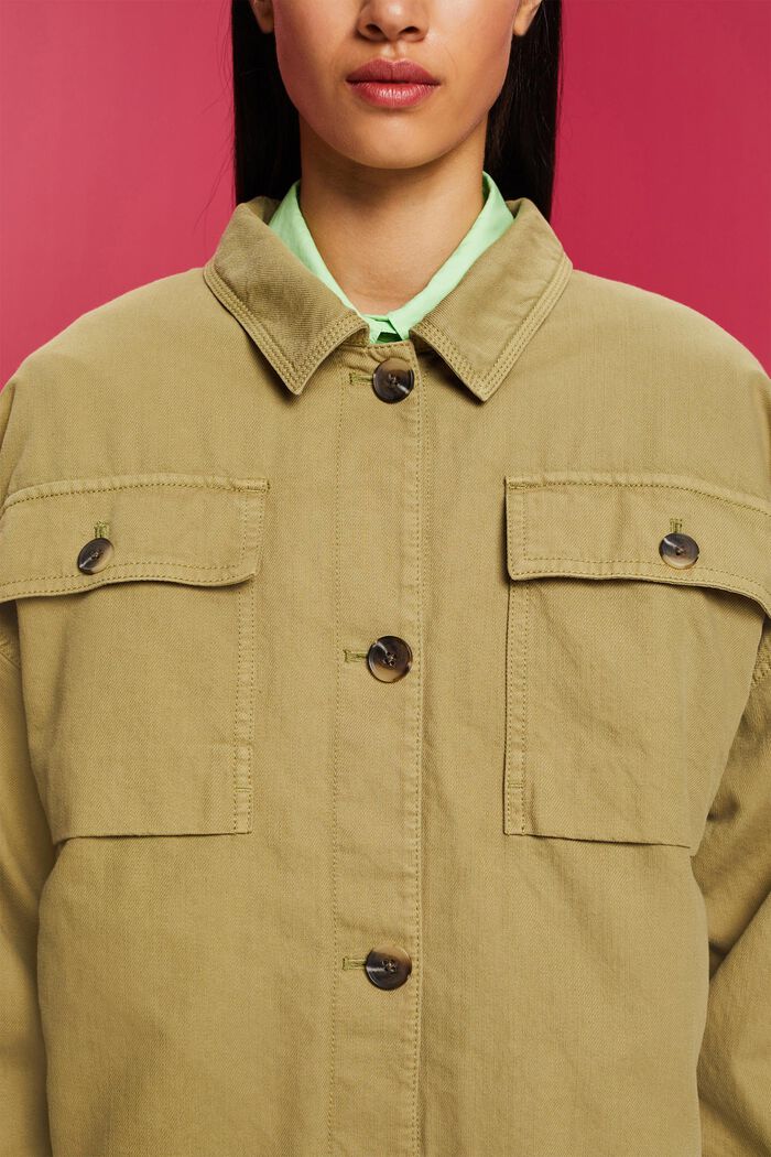 Boxy twill jas, PISTACHIO GREEN, detail image number 2
