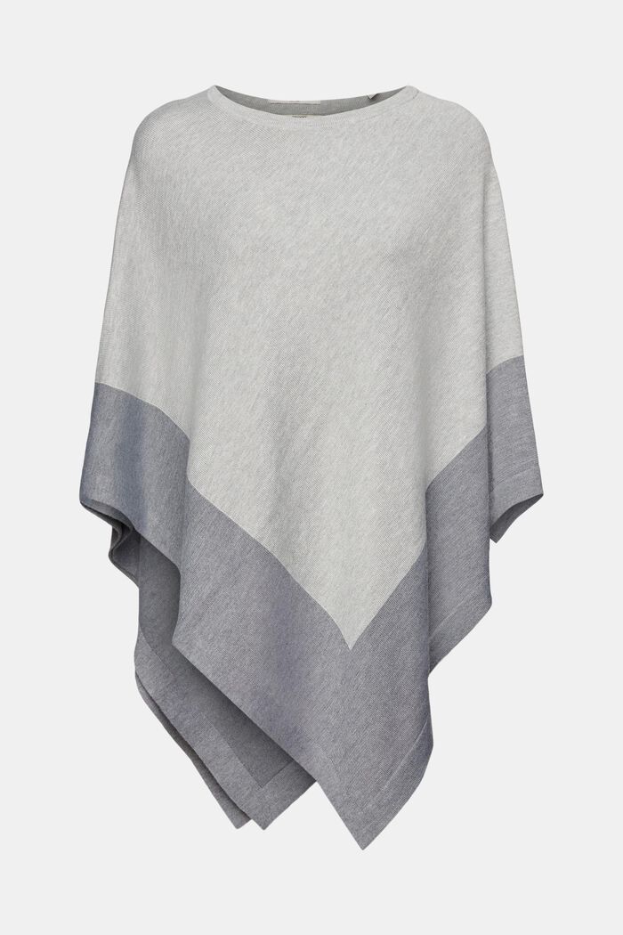 Poncho bicolore, LIGHT GREY, detail image number 0