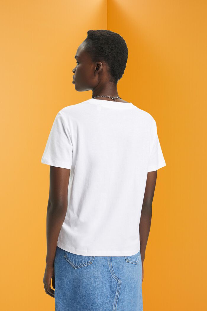 Katoenen T-shirt met bloemetjesprint, WHITE, detail image number 3