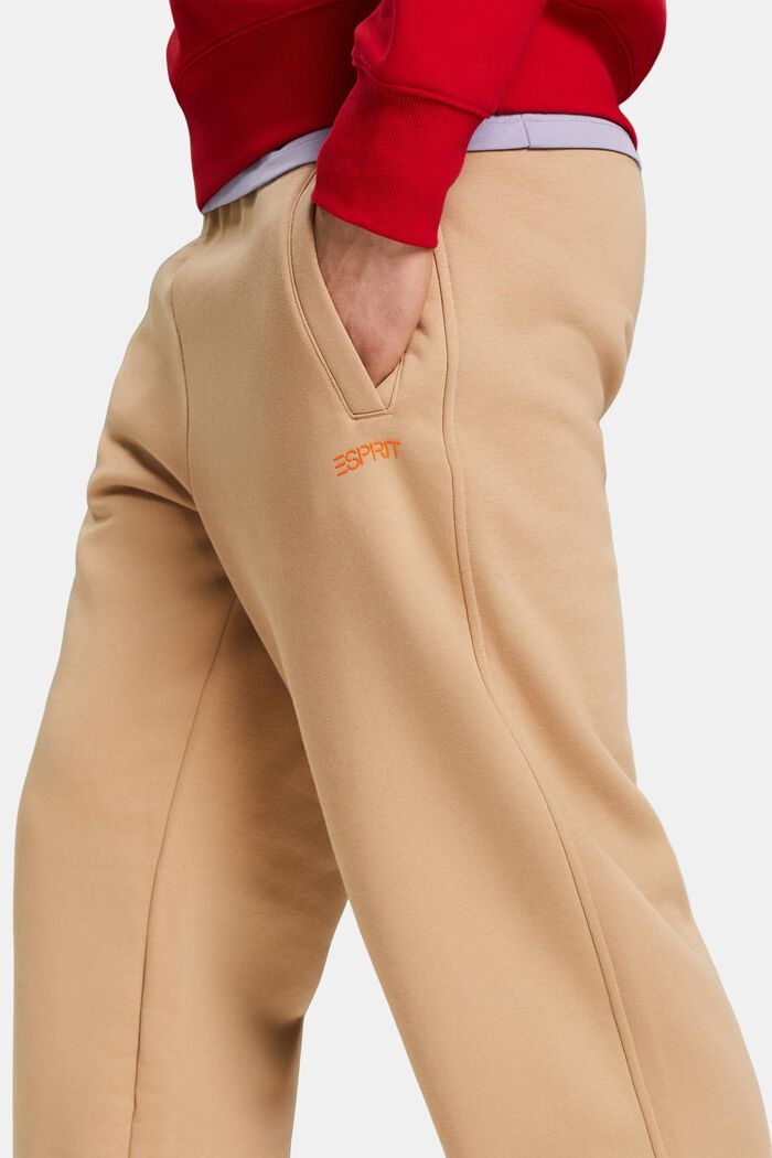 Pantalon de jogging en coton molletonné orné d’un logo, BEIGE, detail image number 1