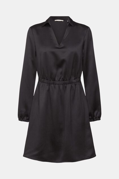 Mini-jurk met polokraag, BLACK, overview