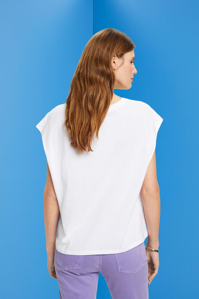 Katoenen T-shirt met print op de voorkant, WHITE, detail image number 3