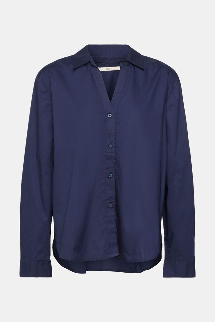 Oversized blouse met een V-hals zonder sluiting, NAVY, detail image number 5