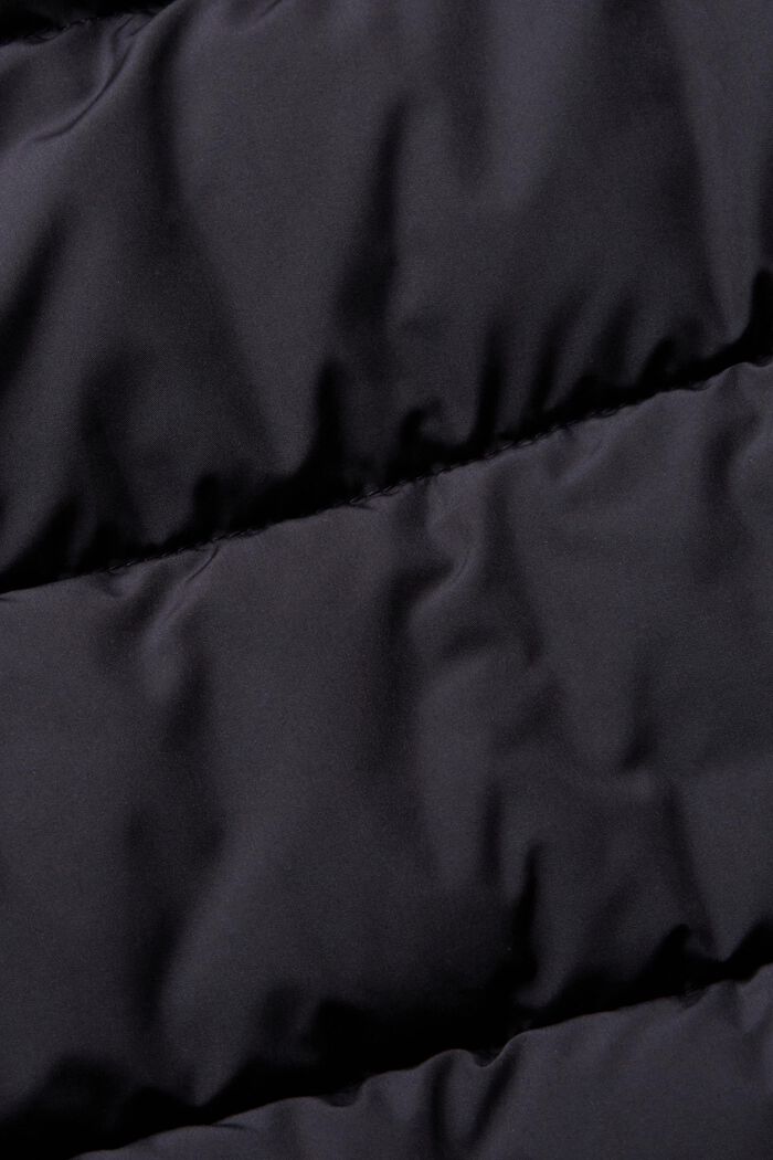 Manteau matelassé avec capuche à cordon coulissant sous tunnel, BLACK, detail image number 5