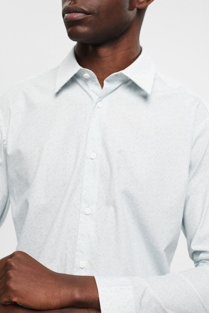 Chemise en coton à motif de coupe Slim Fit, WHITE, detail image number 2