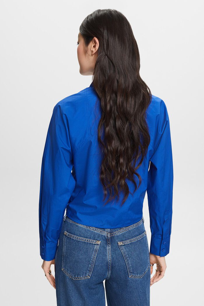 Cropped shirt met strik op de voorkant, BRIGHT BLUE, detail image number 2
