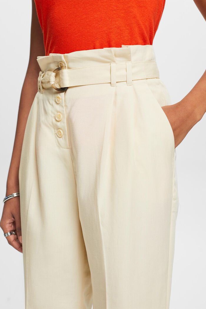 Cropped culotte met hoge taille voor mix & match, SAND, detail image number 4