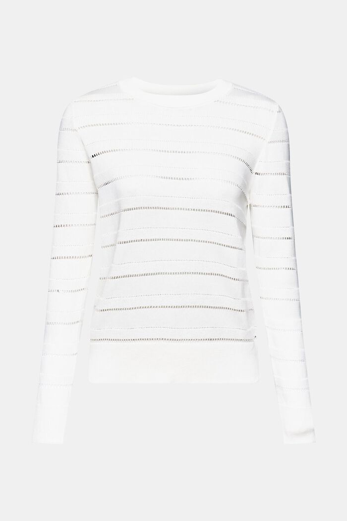 Pull-over en maille pointelle, OFF WHITE, detail image number 6